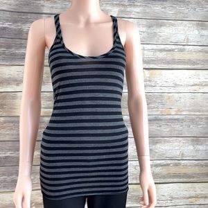 Sparkle Black & Gray Striped Tank